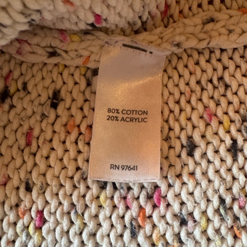J.Jill Women’s Size Small Cotton Knit Cream Speckled Crewneck Sweater - Picture 6 of 9